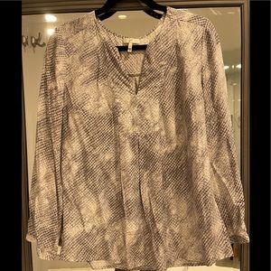 joie grey snake pattern silk blouse, size M
